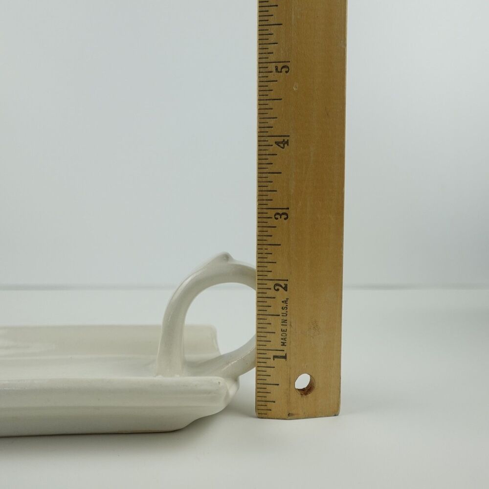 Pottery Ceramic Butter Dish White Glazed - Picture 9 of 9